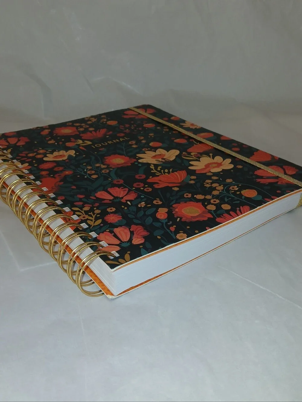 Floral Hardcover Wirebound Journal With 2 Pockets James Burke
